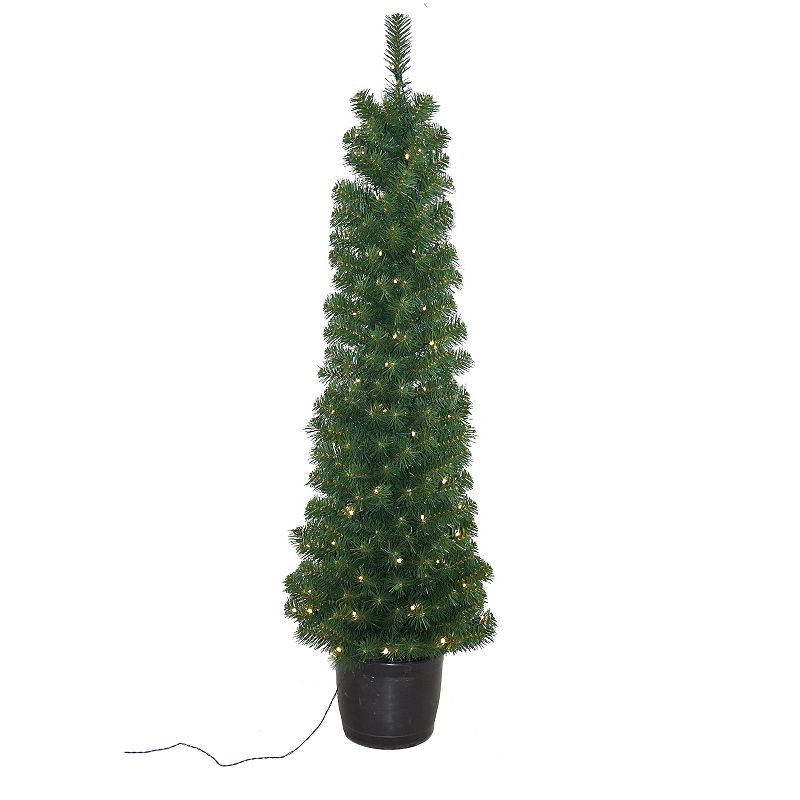 Kurt Adler 5-ft. Pre-Lit 100-Light Potted Artificial Christmas Tree, Green