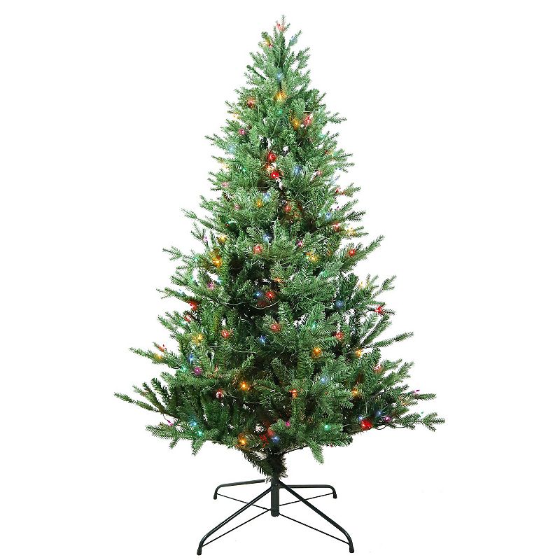 Kurt Adler 6-ft. Pre-Lit Multicolor Jackson Pine Artificial Christmas Tree,
