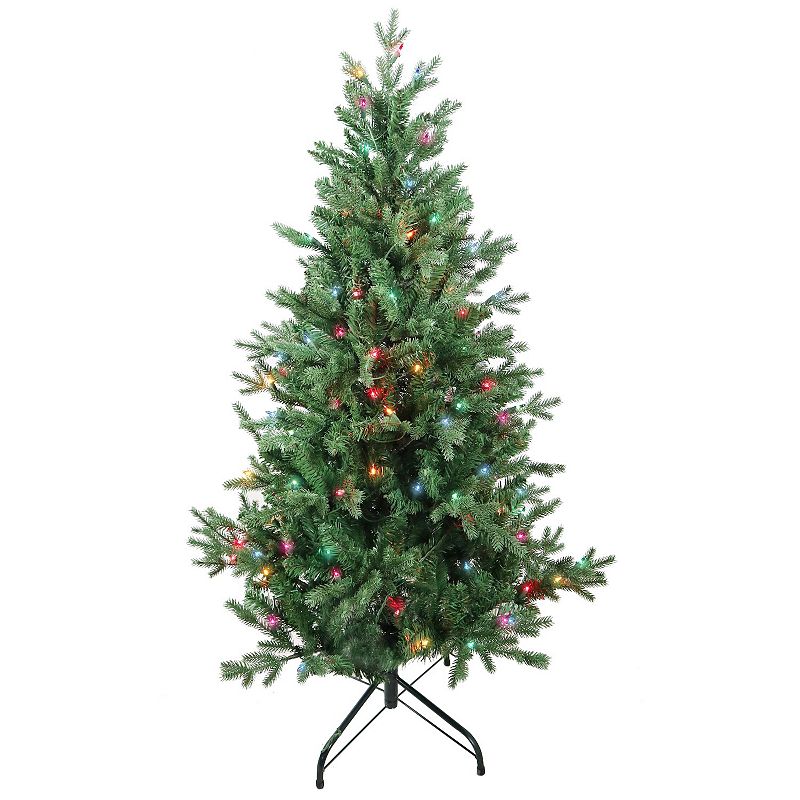 Kurt Adler 4.5-ft. Pre-Lit Multicolor Jackson Pine Artificial Christmas Tre
