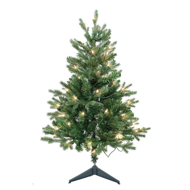 Kurt Adler 3-ft. Pre-Lit Clear Jackson Pine Artificial Christmas Tree, Gree