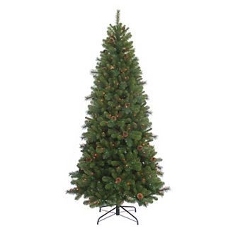 Kurt Adler 7.5-ft. Slim Pre-Lit Multicolor Burlington Artificial Christmas Tree