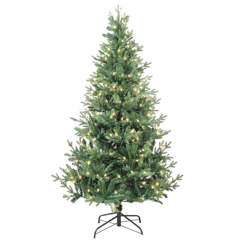 Kurt Adler Pre-Lit Clear Jackson Pine Artificial Christmas Tree, Green