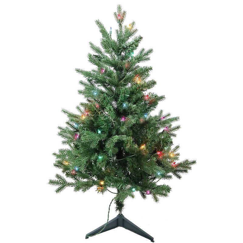 Kurt Adler 3-ft. Pre-Lit Multicolor Jackson Pine Artificial Christmas Tree,