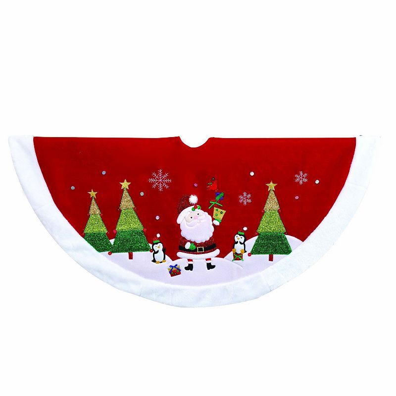 Kurt Adler Santa Christmas Tree Skirt, Multicolor