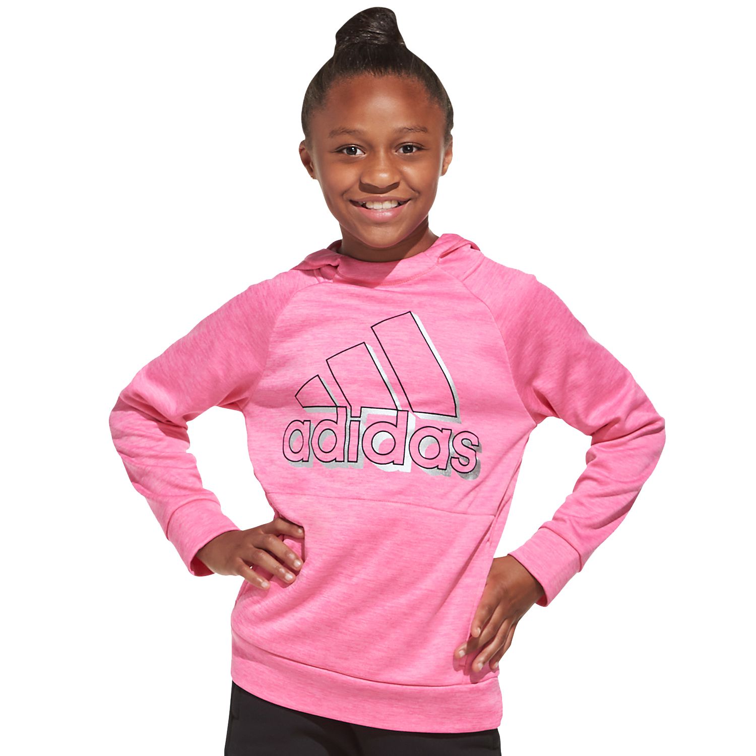 girls pink adidas hoodie