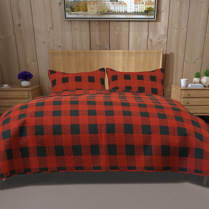 Down Home Buffalo Check Quilt Set, Multicolor, Full/Queen