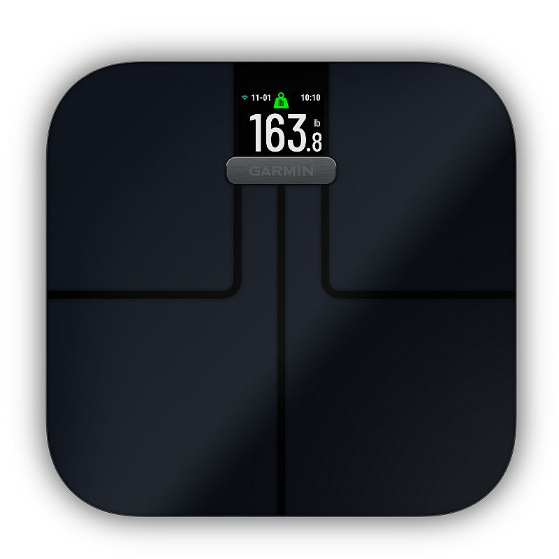 garmin index s2  smart scale with wireless connectivity  measure body fat  muscle  bone mass  body water % and more  black