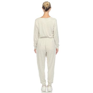 Women's White Mark 2-Piece Top & Bottoms Pajama Set