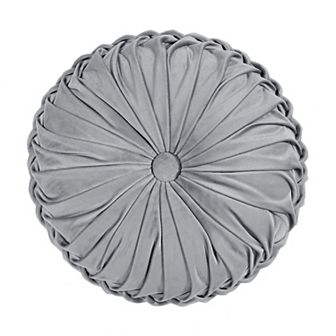 Lush Decor Round Pleated Soft Velvet Throw Pillow