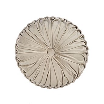 Lush Decor Round Pleated Soft Velvet Throw Pillow