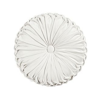 Lush Decor Round Pleated Soft Velvet Throw Pillow