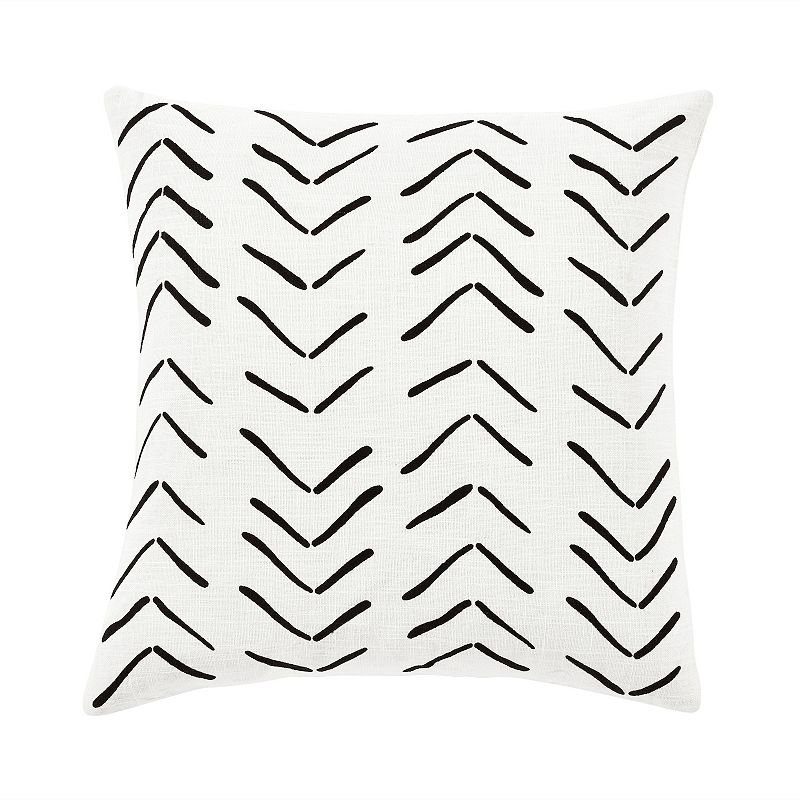 Lush Decor Hygge Row Throw Pillow Cover, White, 20X20