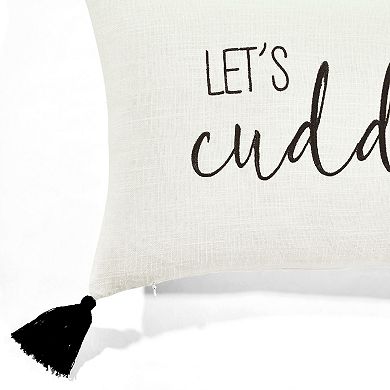 Lush Decor Let's Cuddle Script Decorative Throw Pillow Cover