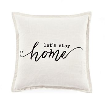 Lush Decor Let's Stay Home Script Throw Pillow Cover