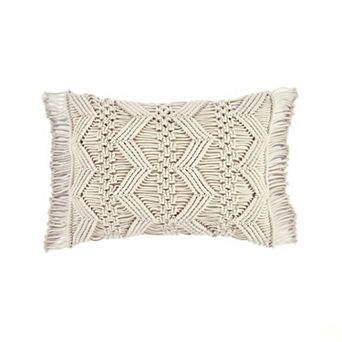 Lush Decor Studio Chevron Macrame Throw Pillow Cover