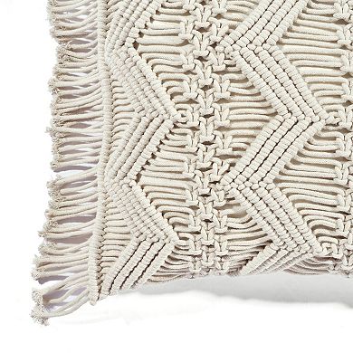 Lush Decor Studio Chevron Macrame Throw Pillow Cover