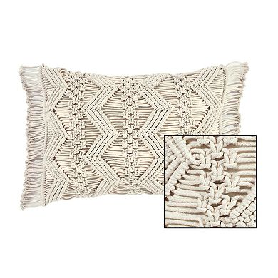 Lush Decor Studio Chevron Macrame Throw Pillow Cover