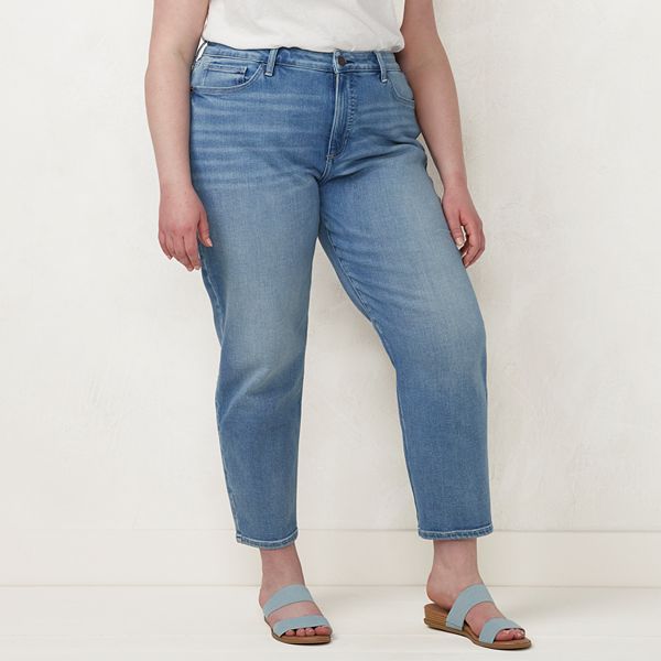 Plus Size LC Lauren Conrad Super High-Rise Slim Straight-Leg Jeans
