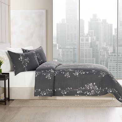 Simply Vera Vera Wang Dark Linear Floral Quilt or Sham