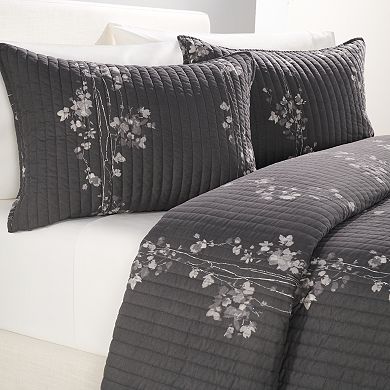 Simply Vera Vera Wang Dark Linear Floral Quilt or Sham