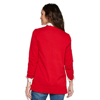 Women's Croft & Barrow® Open-Front Long Cardigan