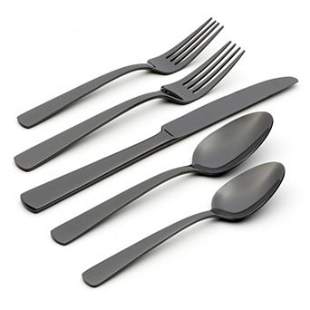 Oneida Aptitude 20 pc Black Flatware Set