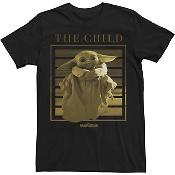 Men's Star Wars The Mandalorian The Child aka Baby Yoda Lined Portrait Poster Tee
