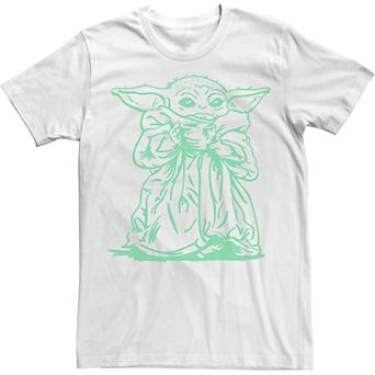 Men's Star Wars The Mandalorian The Child aka Baby Yoda Line Art Portrait Tee