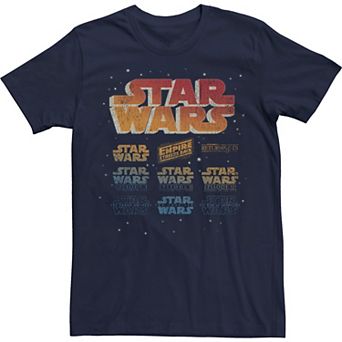 Men's Star Wars Faded Movie Logos Tee