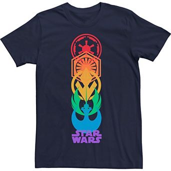 Men's Star Wars Pride Rainbow Logo Stack Tee