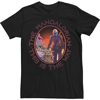 Men's Star Wars Mando And Child Circle Portrait Tee