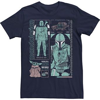 Men's Star Wars Mando Info Back Group Shot Tee