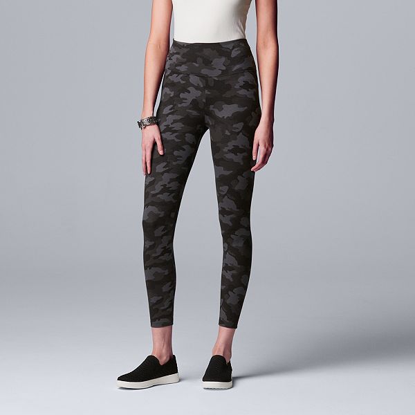 Plus Size Simply Vera Vera Wang High Rise Live-In Camo Leggings