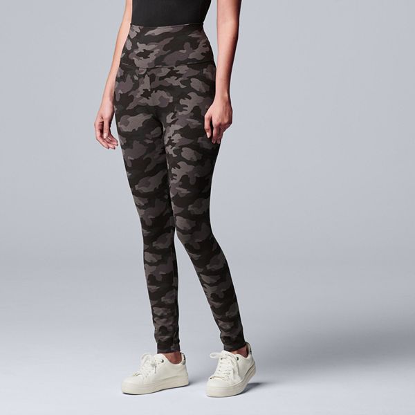 Simply Vera Wang High Rise Camo Print Live-In Legging Plus Size 2X  Black/Gray