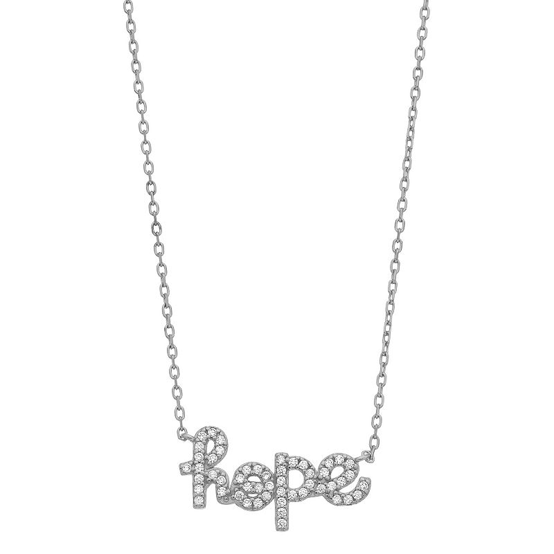 Adornia Crystal Hope Pendant Necklace, Womens, White
