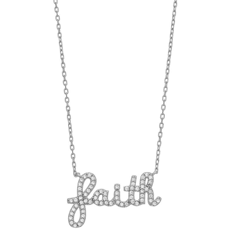 62426477 Adornia Crystal Faith Pendant Necklace, Womens, Wh sku 62426477