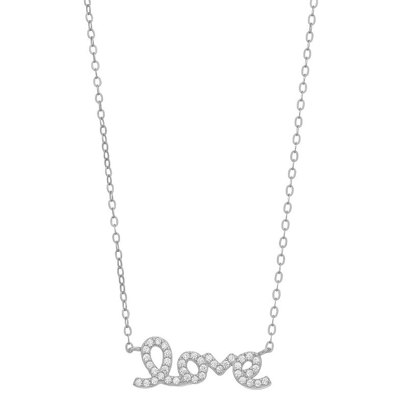 18243993 Adornia Crystal Love Pendant Necklace, Womens, Whi sku 18243993