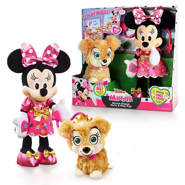 Afstudeeralbum Tot ziens lint Disney Junior Minnie Mouse Party Figure & Play Pup Plush by Just Play