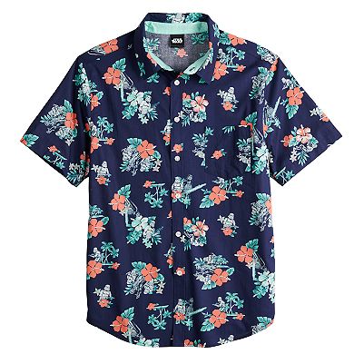 Men's Tropical Floral Button-Down Shirt