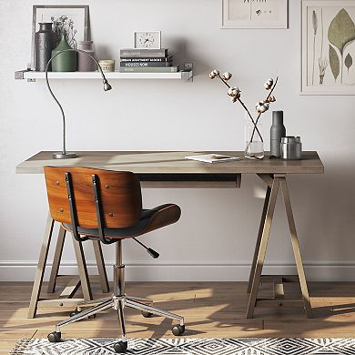 Simpli Home Rustic Sawhorse Desk