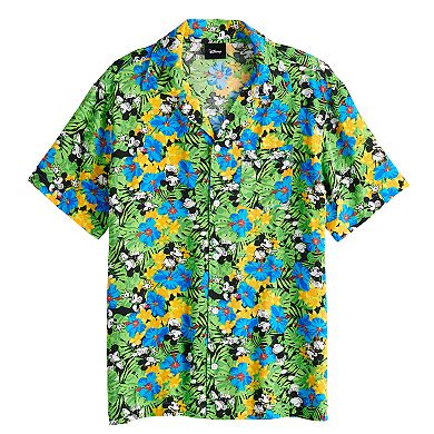 Men's Mickey Mouse Button-Down Hawaiian Shirt