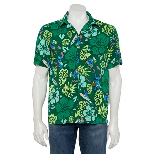 Men's Lilo & Stitch Hawaiian Button-Down Shirt