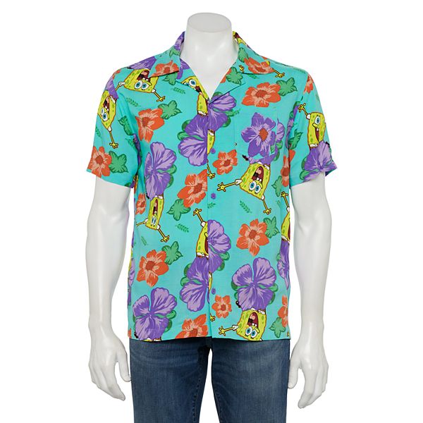 Spongebob Hawaiian Shirt Mens Spongebob Button Up Shirt Mens Spongebob Shirt  And Shorts New - Laughinks