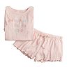 Women's LC Lauren Conrad Lettuce Edge Pajama Top & Pajama Shorts Set