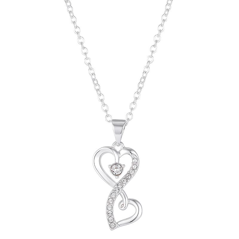 Brilliance Crystal Infinity Heart Pendant Necklace, Womens, Size: 18, W