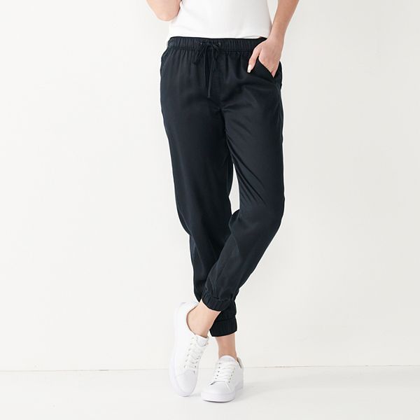 Essential Pull-On Jogger Pants Black  Melanie Lyne Womens Pants ~  DCArtsBeat