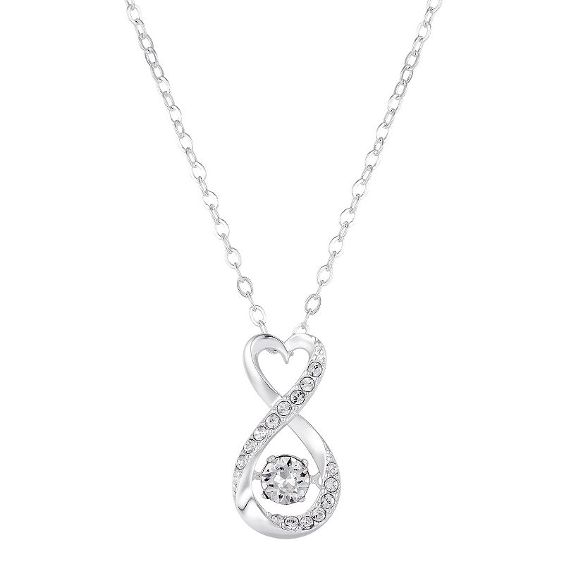 Brilliance Crystal Infinity Heart Necklace, Womens, Size: 18, White