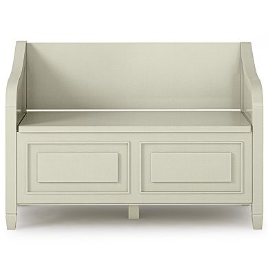 Simpli Home Connaught Hinged Rustic Storage Bench
