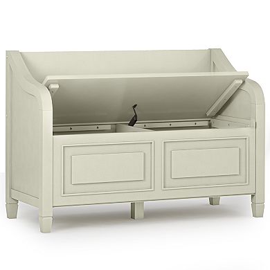 Simpli Home Connaught Hinged Rustic Storage Bench