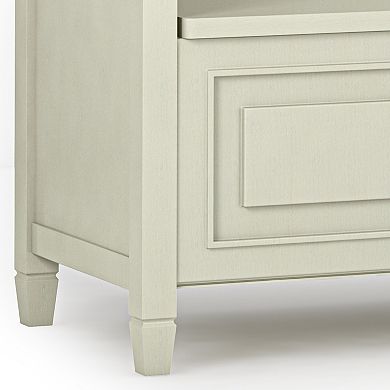 Simpli Home Connaught Hinged Rustic Storage Bench